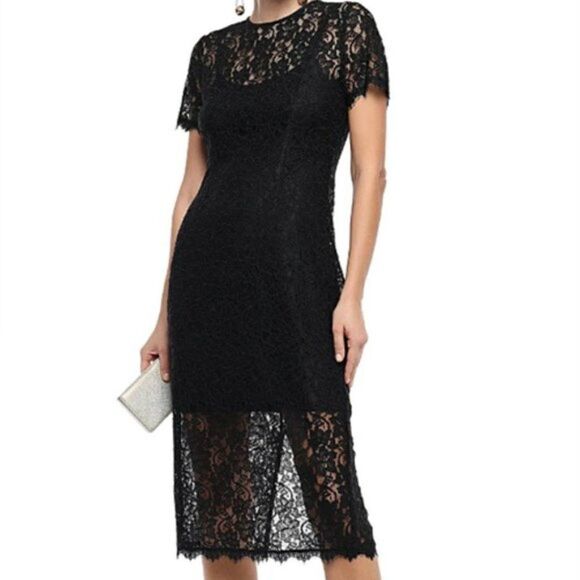 Diane Von Furstenberg Carly Lace Midi Dress 0 - Picture 1 of 15